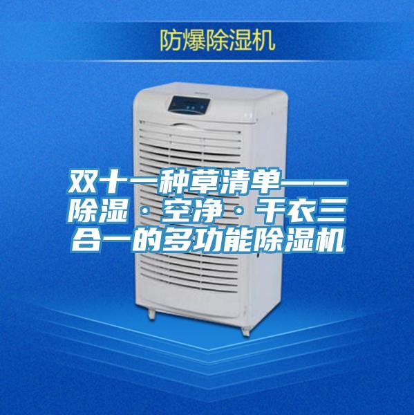 双十一种草清单——除湿·空净·干衣三合一的多功能91免费网站在线观看