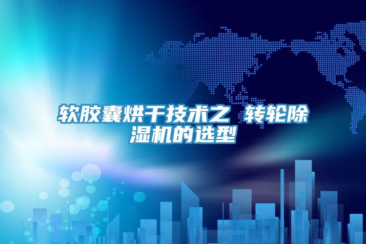 软胶囊烘干技术之 转轮91免费网站在线观看的选型