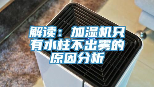 解读：加湿机只有水柱不出雾的原因分析