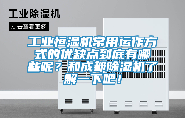 工业恒湿机常用运作方式的优缺点到底有哪些呢？和成都91免费网站在线观看了解一下吧！