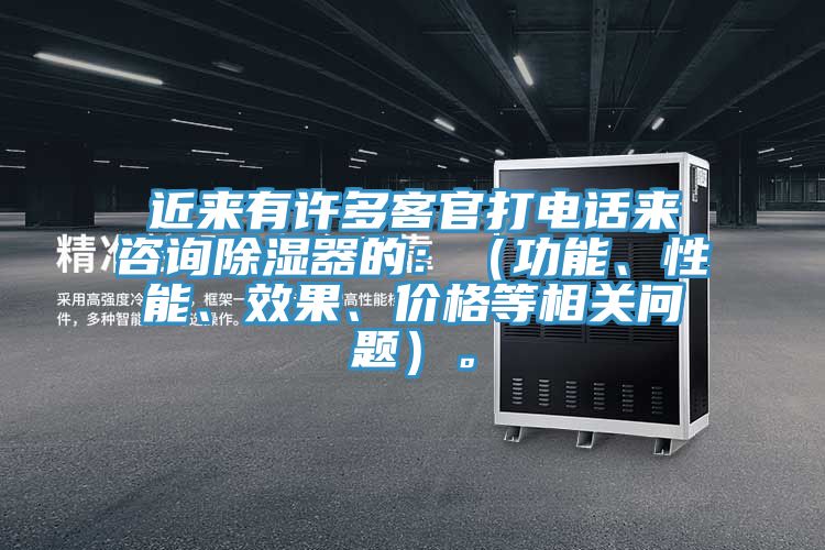 近来有许多客官打电话来咨询除湿器的：（功能、性能、效果、价格等相关问题）。